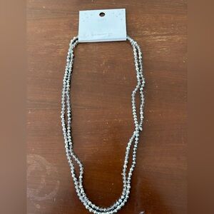 Loft silver beaded necklace NWT